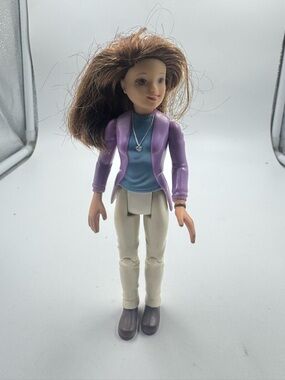 2002 Fisher Price Loving Family Dollhouse Brunette Auburn Mom Girl Purple Shirt